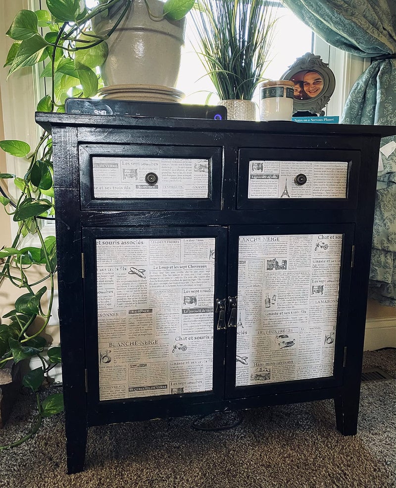 TANONE Newspaper Wallpaper 17.7" X 78.7â€ Newspaper Backdrop Vintage - Black and White Contact Paper Peel and Stick Wallpaper Retro for Cabinets Countertops Decorative Gift Wrap Tissue - Image 4